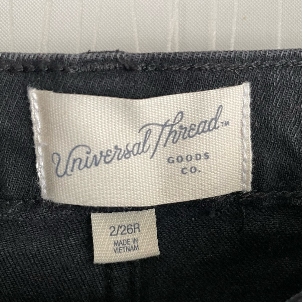 Women's High-Rise Vintage Straight Jeans - Universal Thread Black 2/26 - Picture 9 of 11